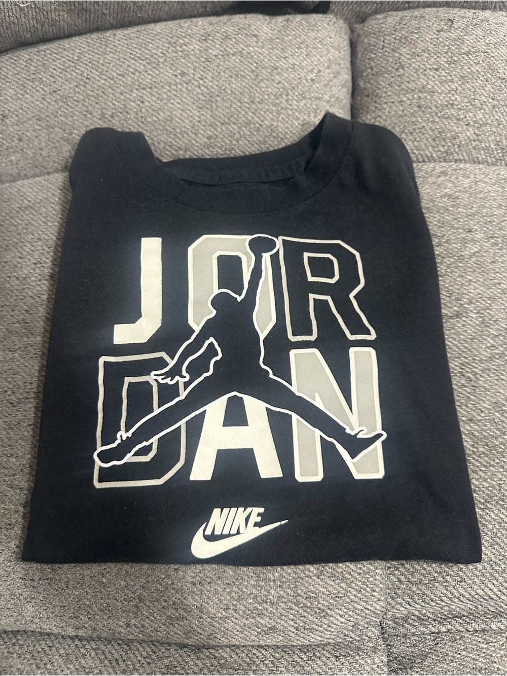 Jordan Kids' Black Sweatshirt with Gray/White Jumpman Graphic